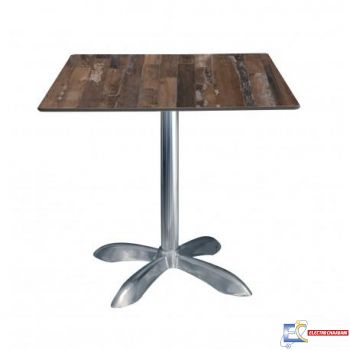 Table 70x70cm COMPACT SOCLE 4 PIEDS ALU TBIS100