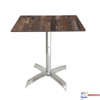 Table 70x70cm COMPACT SOCLE X ALU TBIS108