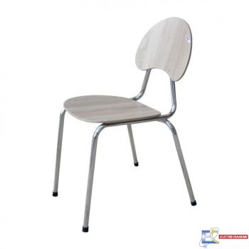 Chaise Chromé SOTUFAB Familia Assise chene brut - CHC0019CB