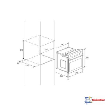 Four Encastrable  Focus à Gaz - Electrique F.537X - 60cm - Inox