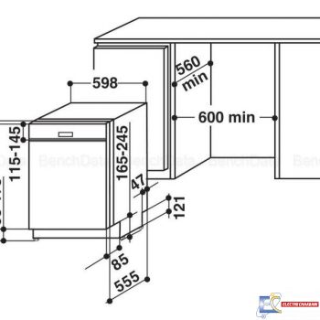 Lave vaisselle WHIRLPOOL semi encastrable 14 couverts Noir - WBC 3C26 B