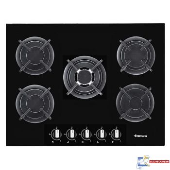 Plaque de Cuisson FOCUS F417B 5 Feux 70 cm Vitro Noir