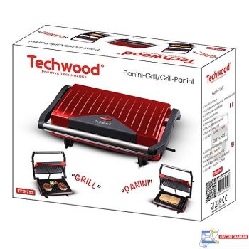 TECHWOOD Grill Viande & Panineuse - TPG-755 - Rouge