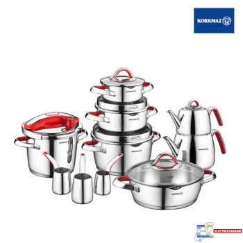 SET DE 17 PIÈCES KORKMAZ VERTEX A1706 INOX