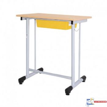 TABLE ECOLIER MONOPLACE A DEGAGEMENT LATERAL+RANGEMENT PLASTIQUE TE34