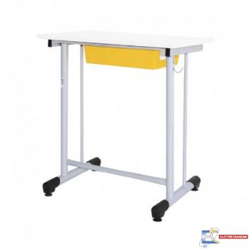 TABLE ECOLIER MONOPLACE A DEGAGEMENT LATERAL+RANGEMENT PLASTIQUE TE34