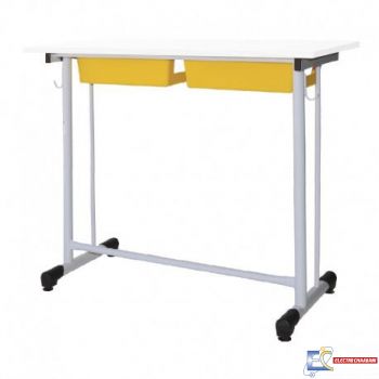 TABLE ECOLIER BIPLACE ADEGAGEMENT LATERAL + RANGEMENT PLASTIQUE TE33