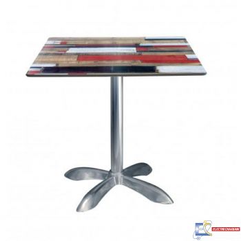 Table 60x60cm COMPACT SOCLE 4 PIEDS ALU TBIS098