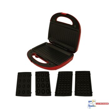 Appareil De Cuisson Florence HK-213R 3en1 Panini Gaufre Zouza 750W - Rouge