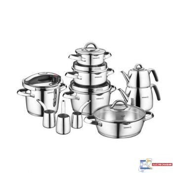 SET DE 17 PIÈCES INOX KORKMAZ VERTEX NOIR A1705