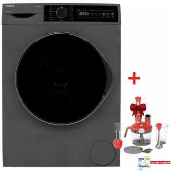 Lave Linge Frontale PREMIUM ALLP91400G01 - 9 Kg - Gris + Mixeur Plongeant HAUSBERG 4 En 1 Gratuit