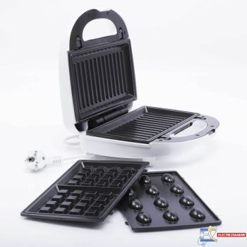 Appareil De Cuisson Florence HK-213 3en1 Panini Gaufre Zouza 750W - Blanc
