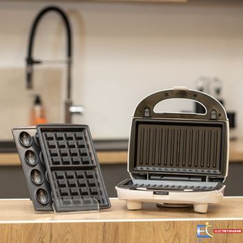 Appareil De Cuisson Florence HK-213 3en1 Panini Gaufre Zouza 750W - Blanc