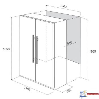 Side by side 2 portes inox 120cm SMART 3500 FOCUS