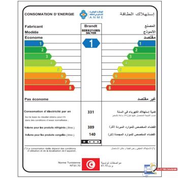 Réfrigérateur BRANDT BDE6210BW 600L Statique Ventilé - Blanc