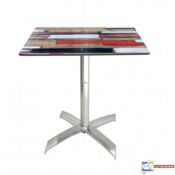 Table 70x70cm COMPACT SOCLE X ALU TBIS108