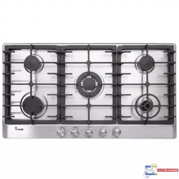 Plaque de cuisson à gaz UNIONAIRE encastrable i-Cook 5 feux - Inox - 90 cm - BH5090S-8-IS