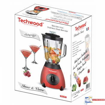 Blender TECHWOOD TBLI-385 500 Watts Rouge