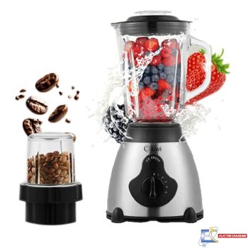 Blender Kiwi EN VERRE 1.5L  600W  AVEC MOULIN - Blanc - KSB-2262