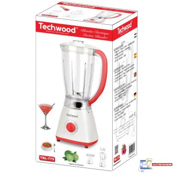 Blender Techwood TBL-775 - 1.5L - 450W - Rouge & Blanc
