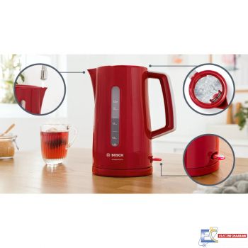 Bouilloire Sans Fil BOSCH TWK3A014 2400W 1.7L - Rouge