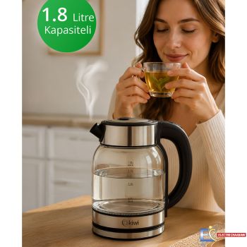 Bouilloire Sans Fil KIWI KK-3333 1.8Litre 1500W - Verre