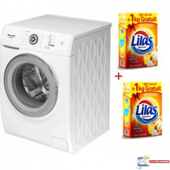 Lave Linge Frontale BRANDT 8 Kg Blanc BAL82WS + 10 KG Lessive Lilas "Gratuit"