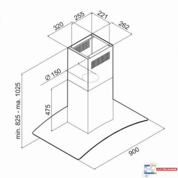 Hotte Centrale Focus F915X 90 cm Inox