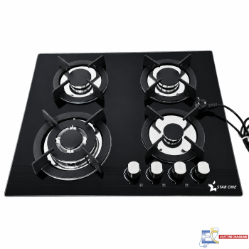 Plaque de Cuisson Encastrable STARONE ST-G605 4Feux - Fonte - 60cm - Vitro Noir