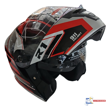 CASQUE B.K 911-R1 ROUGE/NOIR XL