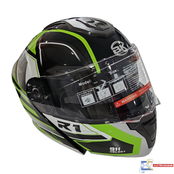 CASQUE B.K 911-R1 - TEX NOIR-VERT  / XL