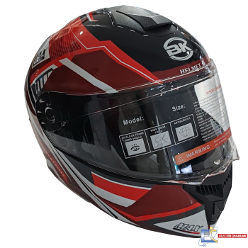 CASQUE B.K 911-R1 - TEX NOIR-ROUGE  / L
