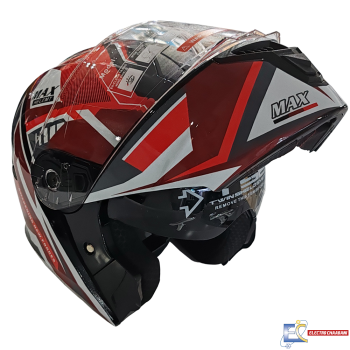 CASQUE B.K 911-R1 - TEX NOIR-ROUGE  / L