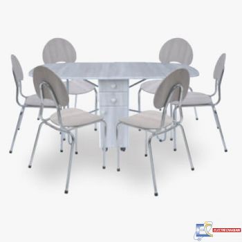 Pack Salle a Manger table a Tiroir PM 160 X 80 cm + 6 Chaises FAMILIA - PACK11CB