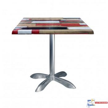 Table 80x80cm WERZALIT SOCLE 4 PIEDS ALU TBIS085