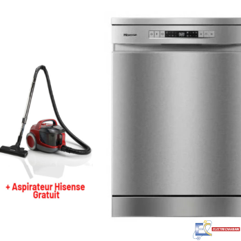 Lave Vaisselle HISENSE 13 Couverts HS622E91X - Inox + Aspirateur Hisense Gratuit