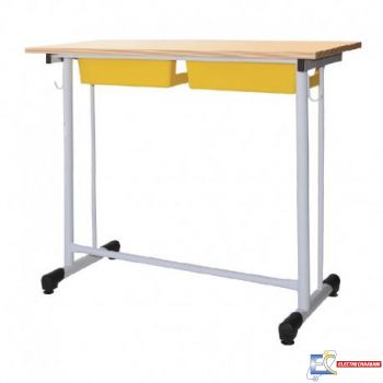 TABLE ECOLIER BIPLACE ADEGAGEMENT LATERAL + RANGEMENT PLASTIQUE TE33