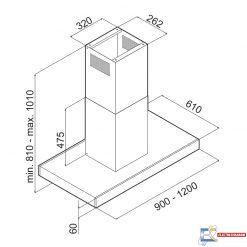 Hotte Centrale Focus SOFT.9040 90 cm Inox