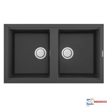 Évier Graniteck  Focus 2 Bac 86Cm SMART.90B - Noir