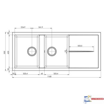 Evier Graniteck Focus - FILO 116A - Grège