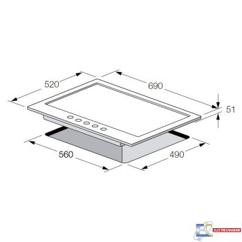 Plaque De Cuisson Focus 5 Feux 70Cm Inox - F.4078XS