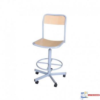 CHAISE LABORATOIRE A HAUTEUR VARIABLE AVEC ROULETTES LABO001