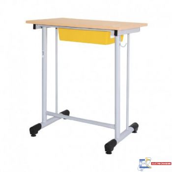 TABLE ECOLIER MONOPLACE A DEGAGEMENT LATERAL+RANGEMENT PLASTIQUE TE34