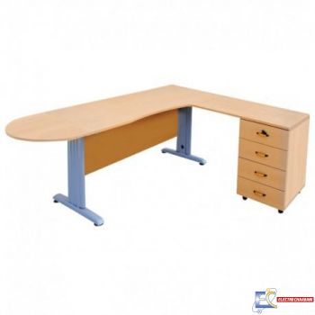 Bureau OPÉRATEUR BASE + EXTENSION LATÉRAL + RETOUR + 4 TIROIRS BO013