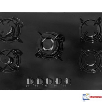 Plaque de Cuisson FOCUS Vitro Crystal 5 Feux 86 cm Noir F.4109B