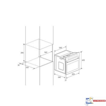 Four électrique Focus 12 Programmes 65L - Inox - F.721X