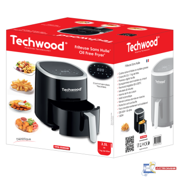 Friteuse Sans Huile TECHWOOD TFR-3056SHD 3.5L - 1200W - Noir
