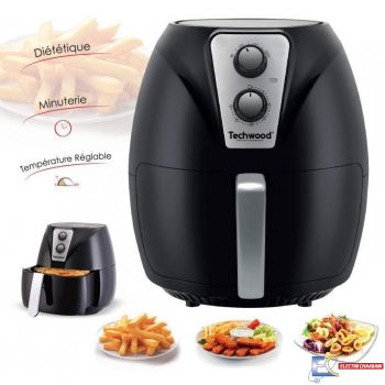 Friteuse TECHWOOD sans huile 1300W -Noir - TFR-306SH