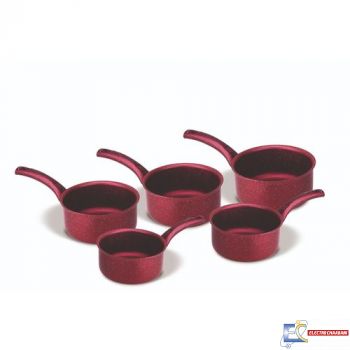 Casserole Martef Granite  – 5 pièces – Rouge