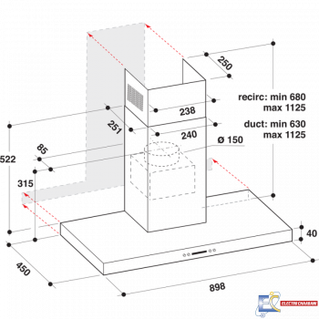 Hotte Décorative Murale Whirlpool WHBS 93 F LE X 90cm - Inox